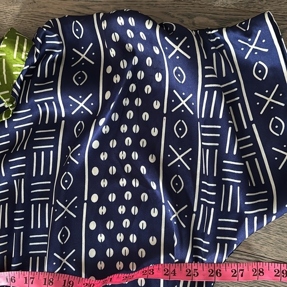 Vintage V NECK urban printed SILK Maxi Dress Kaftan - Picture 9 of 14